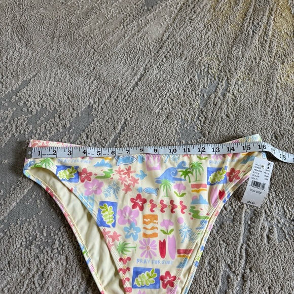 Pacsun bikini set Surf Poppy yellow high rise bottoms swimsuit XL new - Picture 9 of 14